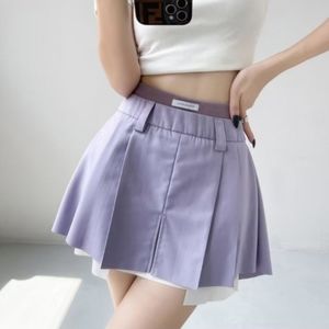 Kpop Fashion - Purple Pleated Mini Skirt